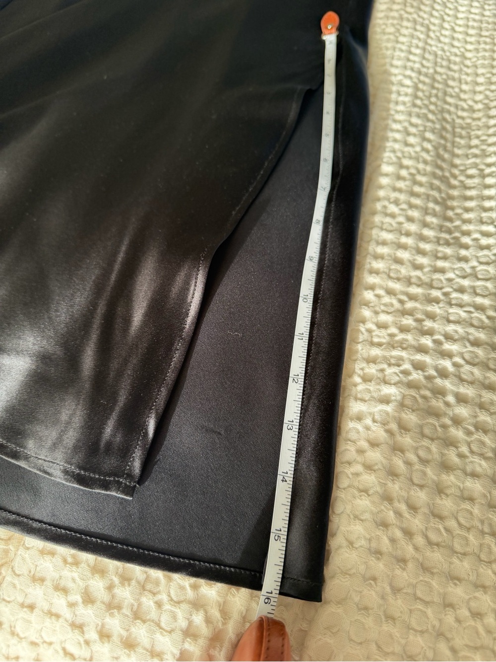 LILYSILK Black 100% Mulberry Silk Bias Cut Midi Skirt Side Slit Size 4 - Picture 8 of 15